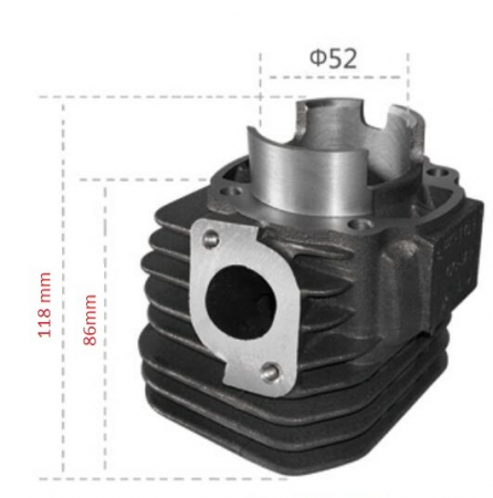 Piese de schimb - Set motor scuter 2T 100cc Yamaha Axis (racire aer) bolt 14mm