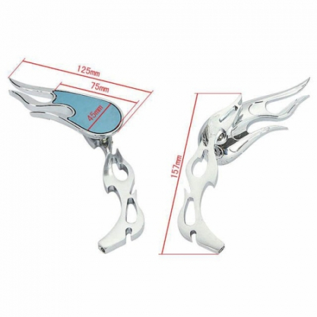 Set Oglinzi chopper crom, model flacara, M8 [1]