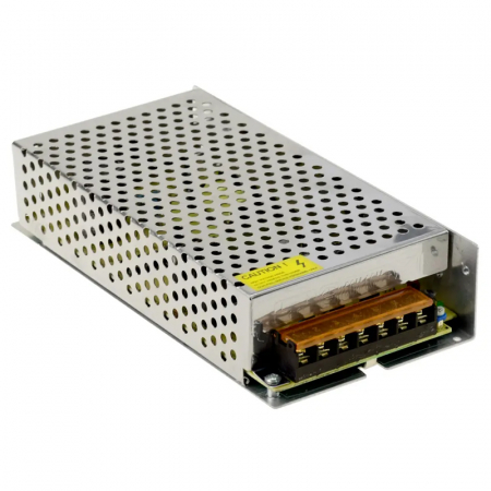 Cabluri de retea, mufe, comutatoare,doze, contoare secundare - Sursa de alimentare in comutatie 12V, 15A, metal, 2 iesiri, argintiu, Led indicator tensiune iesire
