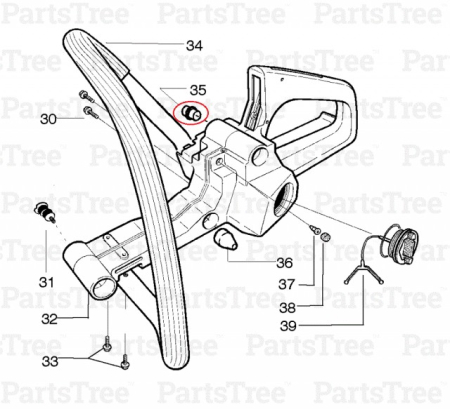 Tampon cauciuc Husqvarna 136, 137, 141,142 model 2 [1]