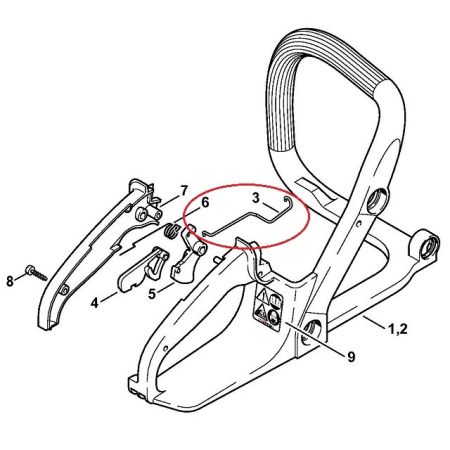 Tija acceleratie drujba compatibila Stihl MS 170, MS 180, 017, 018 [1]