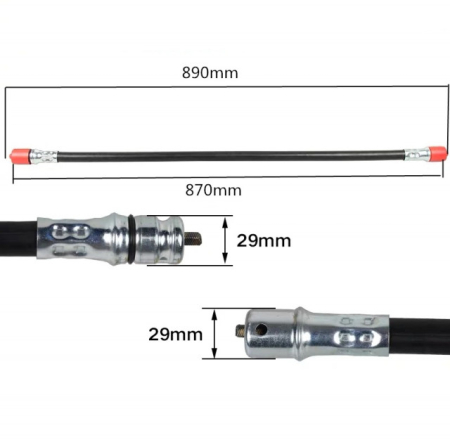 Tija flexibila completa pentru motocoasa 890mm / ❒7mm [1]