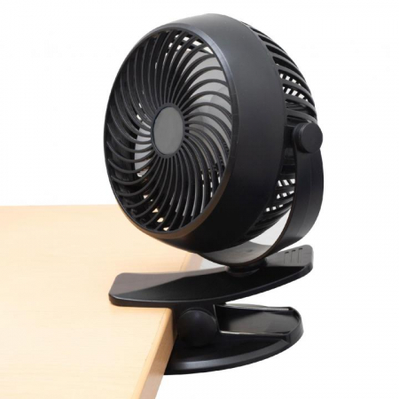 Ventilator cu acumulator si clema, 10 cm, negru, 3 trepte, buton electronic, acumulator 1800 mAh, autonomie 3-6 h [2]