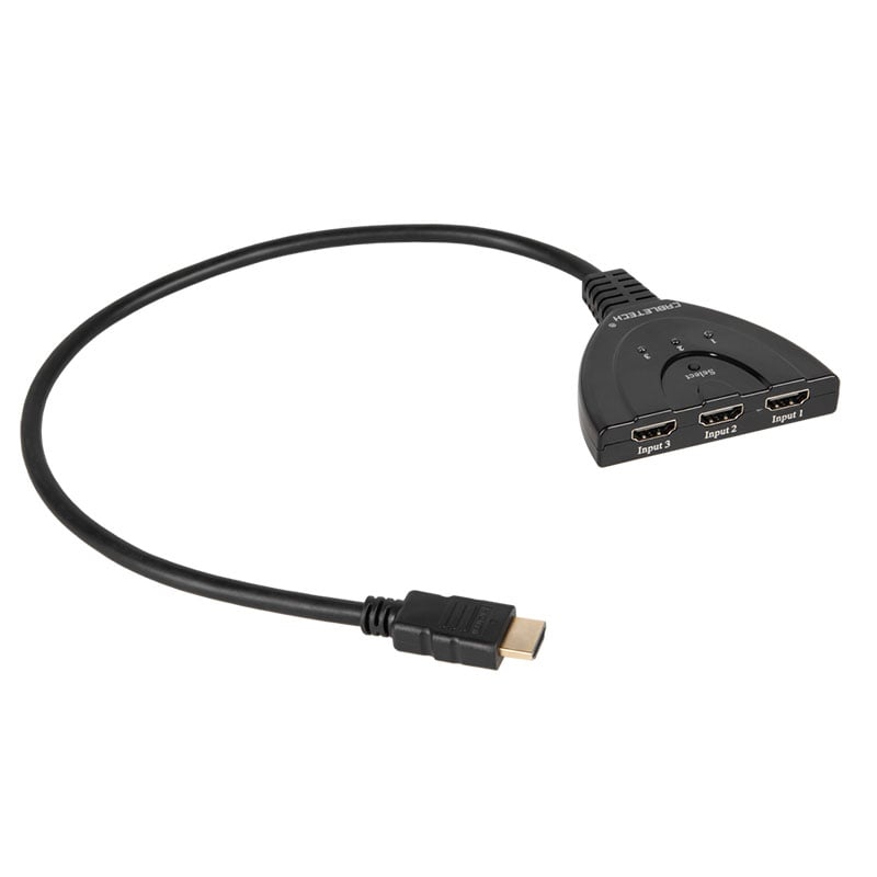 Splitter hdmi pentru echipamente audio-video digitale, 3 intrari, 1 iesire