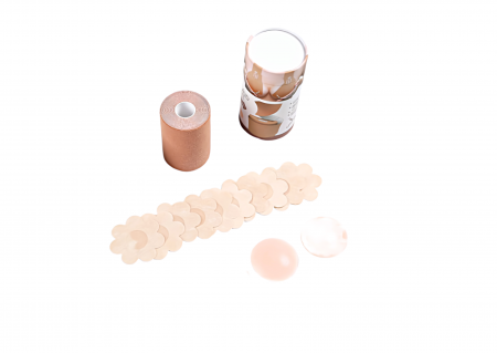 Set accesorii pentru bust, plasturi, silicon si banda uni size Apricot [1]