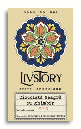Dulciuri de casa - Ciocolata Neagra bean to bar cu ghimbir 65g
