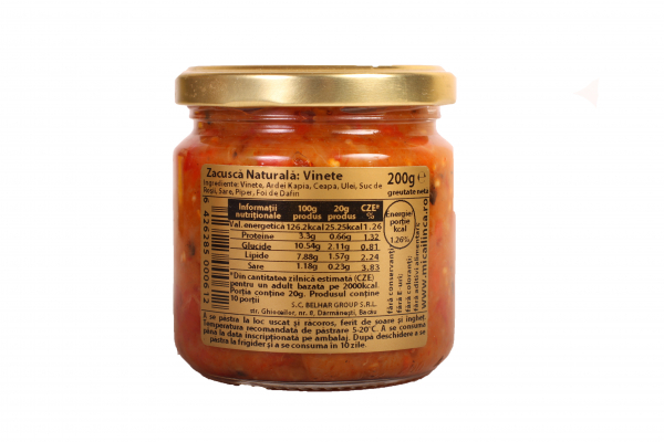 Zacusca naturala de vinete - fara adaos de zahar- 200g [2]
