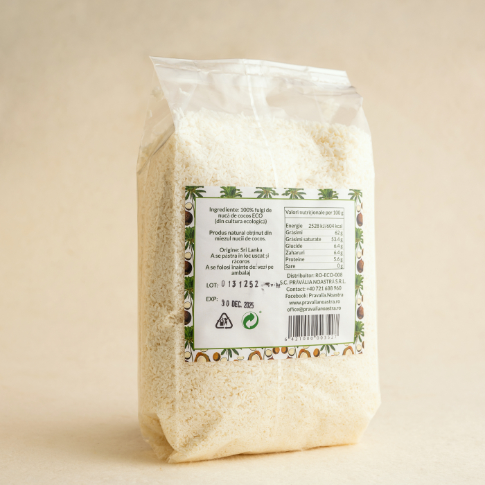 Fulgi de cocos integrali (grasi) raw ECO 800g [2]