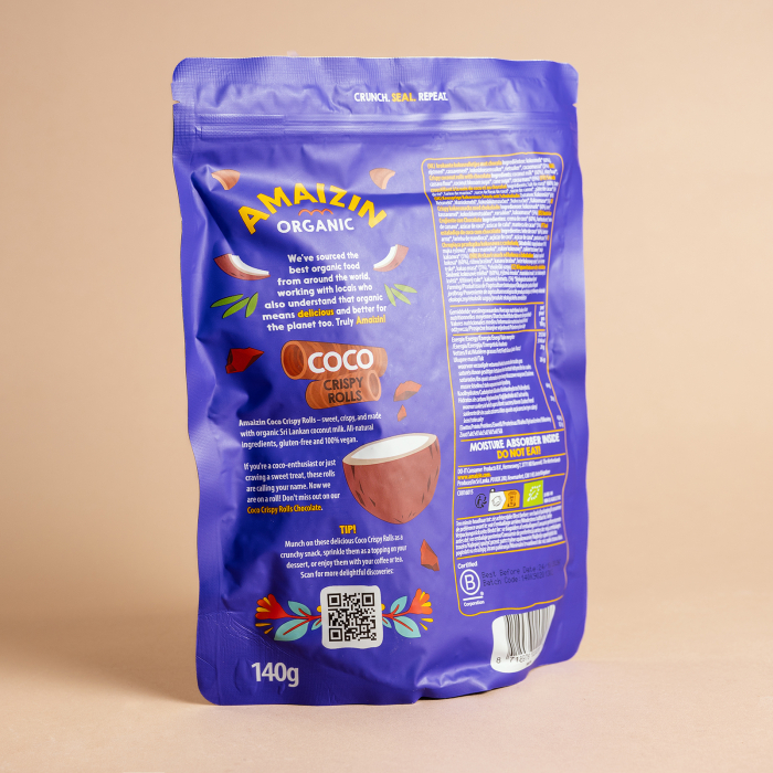 Rulouri crocante de cocos cu ciocolata, 140g ECO [2]