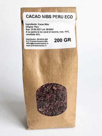 Cocoa Nibs (Miez Boabe De Cacao) cruda Criollo ECO 200 g [1]