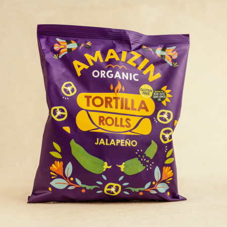 PRODUSE ECO / ORGANICE - Chips/ Tortilla rulouri porumb/jalapeno 100g ECO