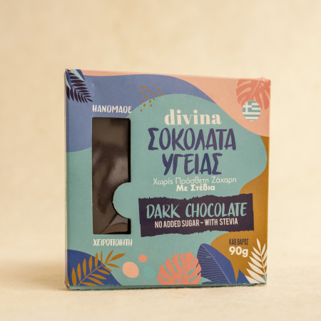 CIOCOLATA & CACAO - Ciocolata neagra fara zahar 90g ECO