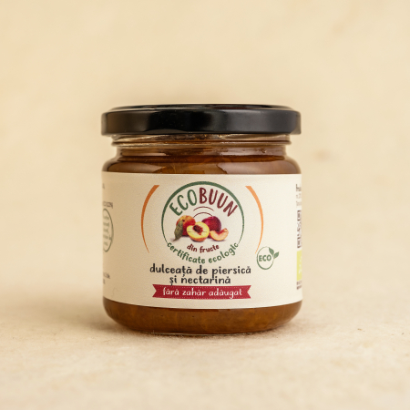 PRODUSE ECO / ORGANICE - Dulceata de nectarine si piersici, ECOBuun, ECO, 200g (fara zahar)