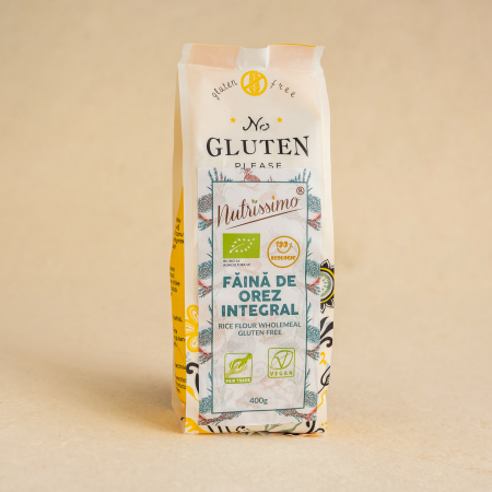 FĂINĂ FĂRĂ GLUTEN - Faina de orez integral fara gluten 400g