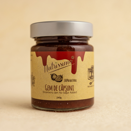 INDULCITORI NATURALI / MIERE - Gem de capsuni fara zahar 240g