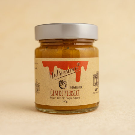 INDULCITORI NATURALI / MIERE - Gem de piersici fara zahar 240g