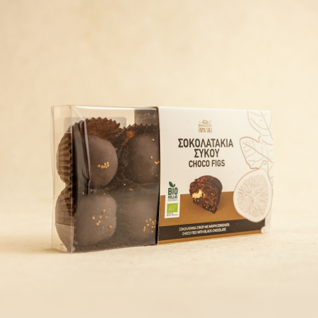 CIOCOLATA & CACAO - Praline din smochine cu nuca trase prin ciocolată neagra 160g ECO