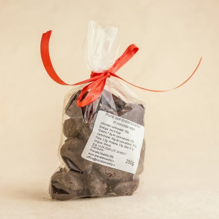 CIOCOLATA & CACAO - Prune în ciocolată neagră 250g