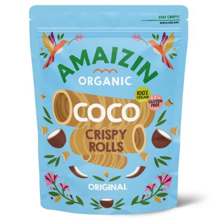 PRODUSE ECO / ORGANICE - Rulouri crocante din cocos, 140g ECO