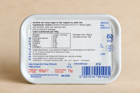 Sardine Ambrosia din Marea Egee în ulei vegetal, picante 105 g [1]