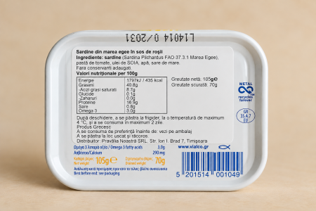 Sardine Ambrosia din Marea Egee în sos de roșii 105 g - Ambrosia [1]