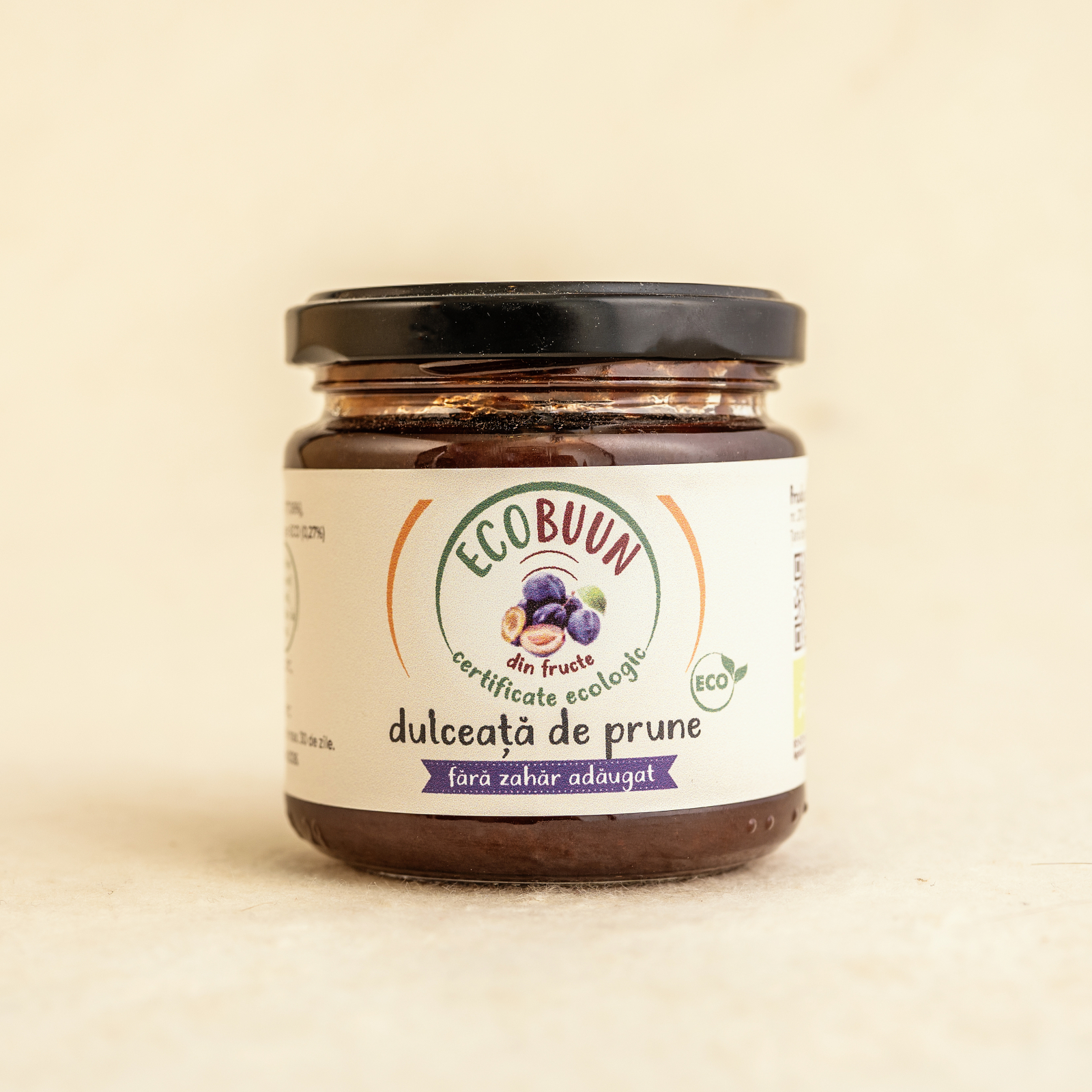 Dulceata de prune, ECOBuun, ECO, 212g (fara zahar)
