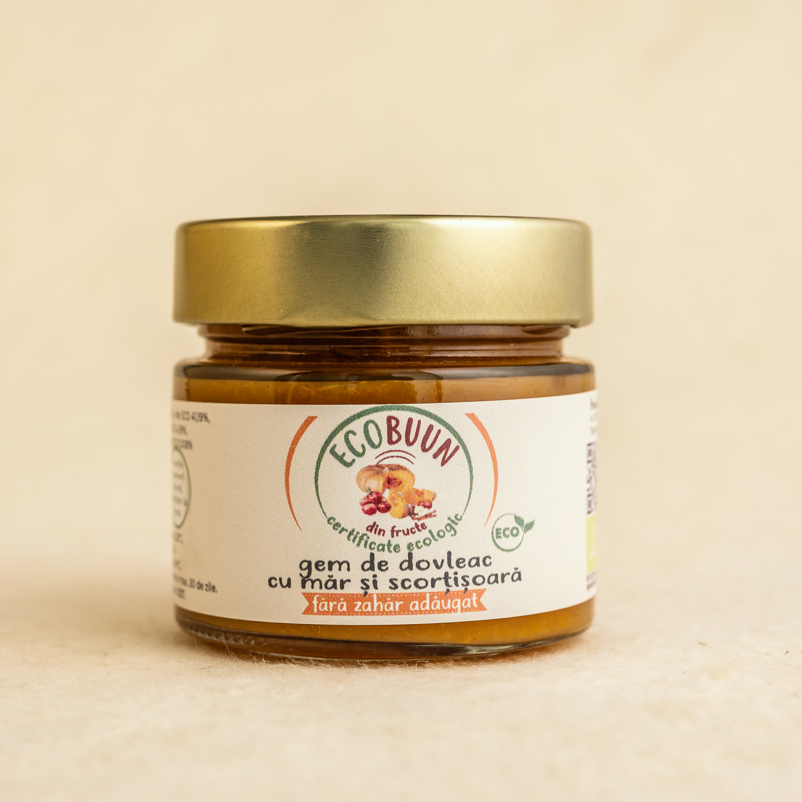 Gem de dovleac cu mar si scortisoara, ECOBuun, 210g (fara zahar)