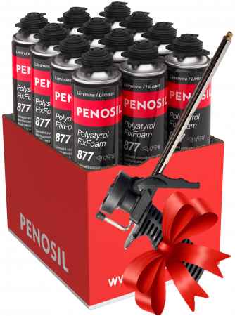 Adezivi - Pachet PROMOȚIONAL 12 bucăți spumă adezivă polistiren + PISTOL aplicare