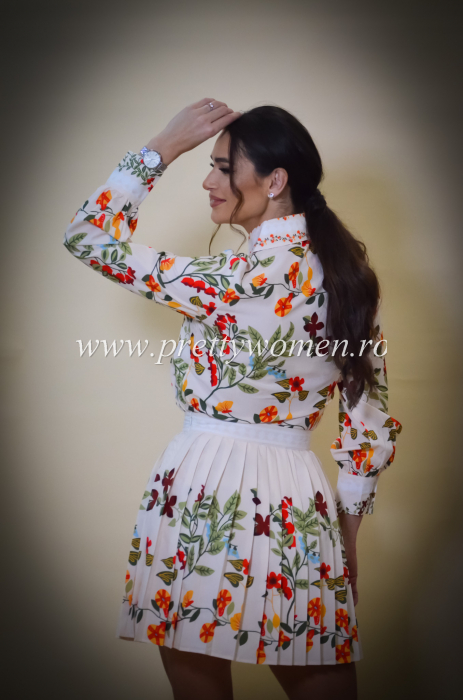 Fusta plisata cu imprimu floral [4]
