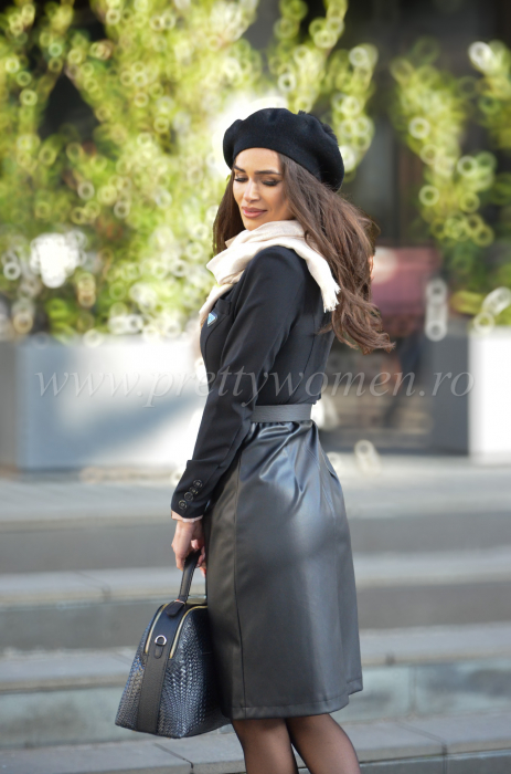Rochie tip sacou din piele ecologica [2]