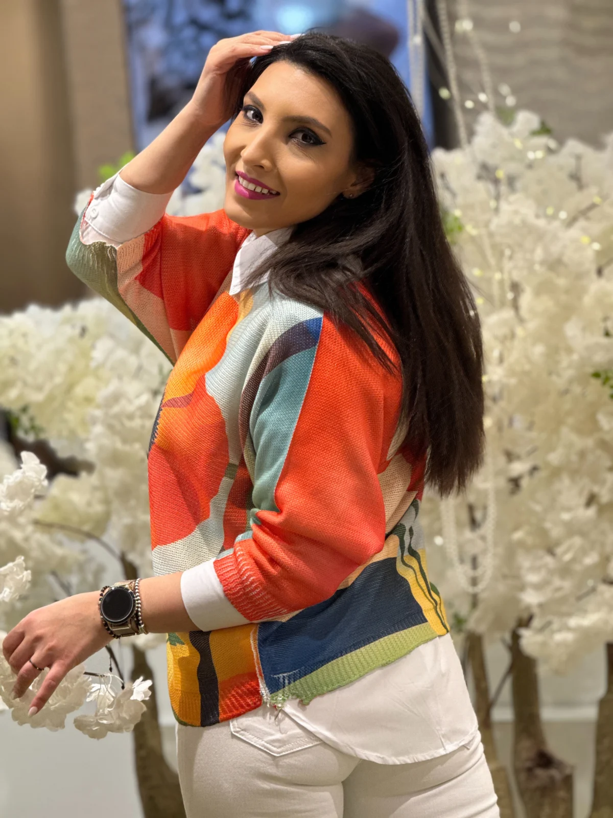 Bluza dama  verde cu imprimeu mac [4]