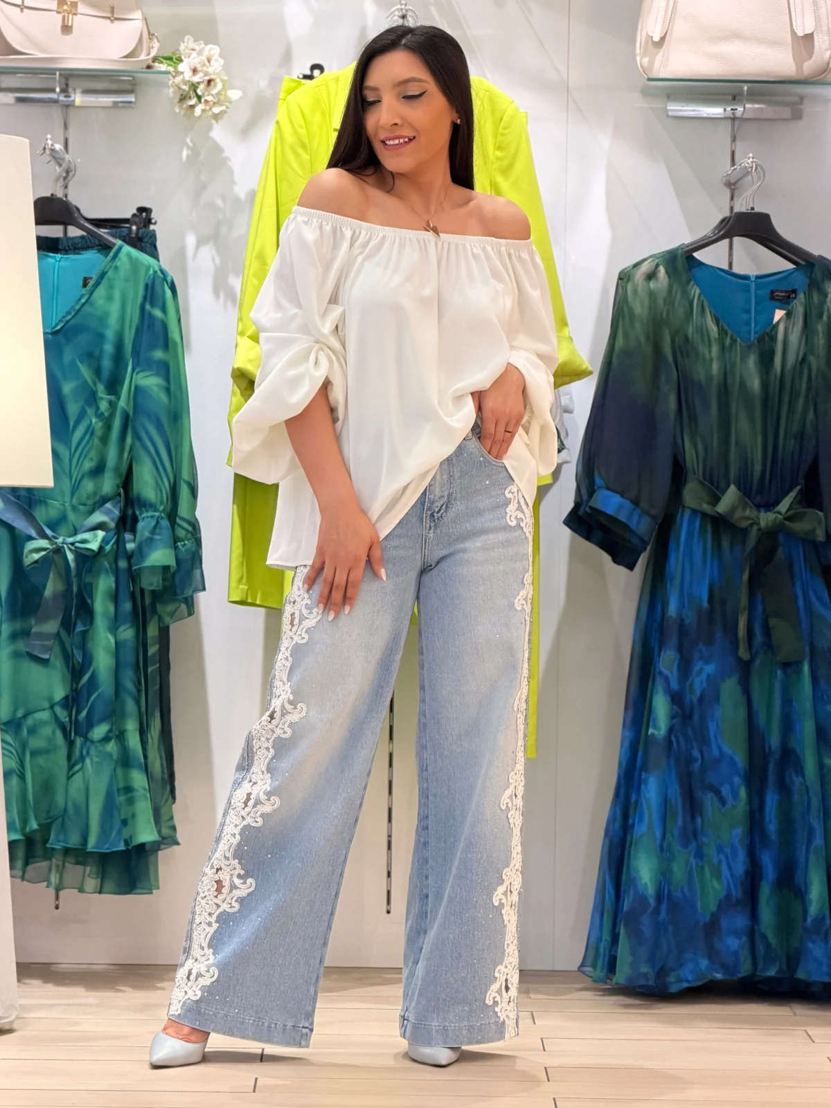 Bluza dama alba cu maneci bufante [6]