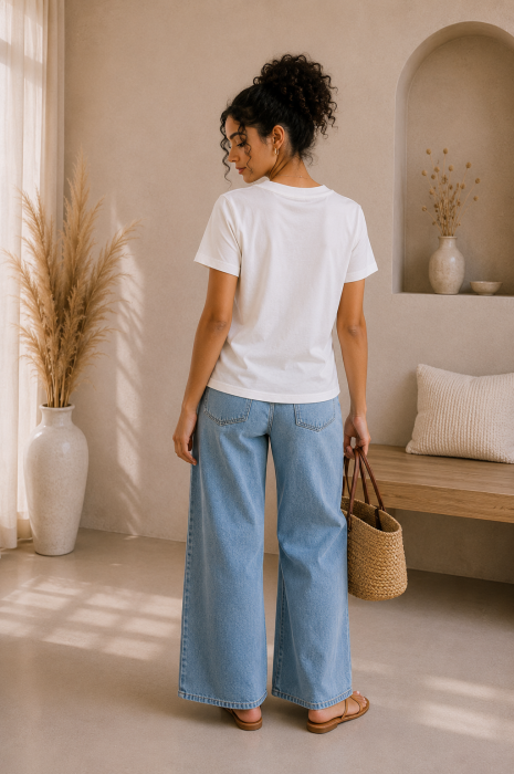 Bluza dama alba din bumbac cu insertii din dantela [4]