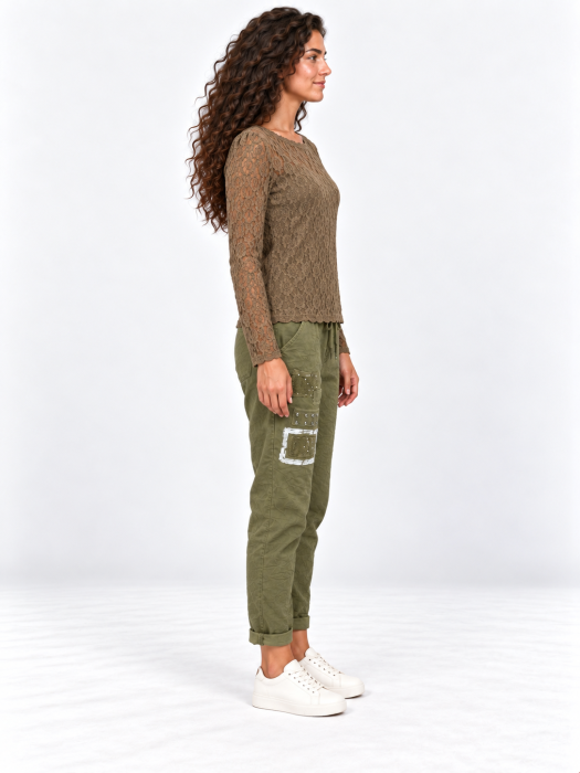 Bluza dama bej din dantela [2]