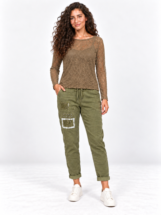 Bluza dama bej din dantela [3]