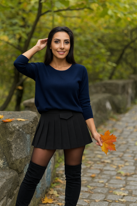 Bluza dama belumarin cu guler rotund [1]