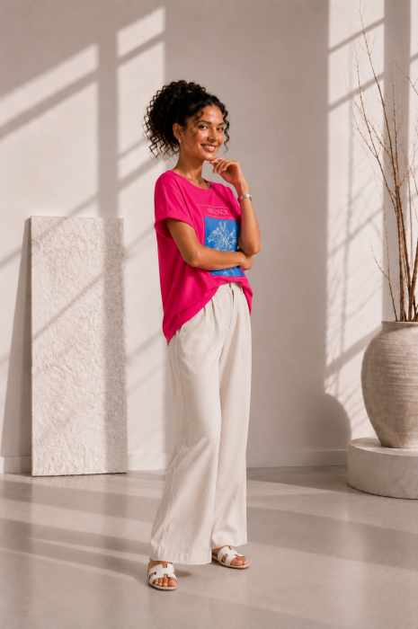 Bluza dama fuxia cu imprimeu SILENCE [4]