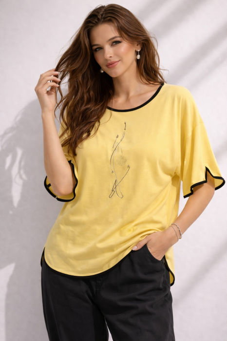 Bluza dama galbena cu pietricele [2]