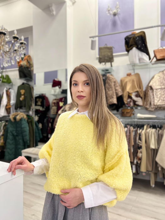 Bluza dama galbena tricotata cu anchior [3]