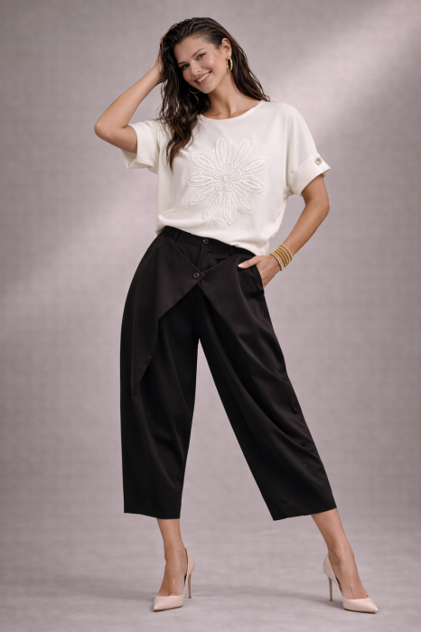 Bluza dama ivory stil fluture cu floare brodata [3]