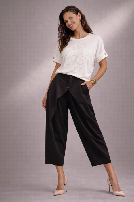 Bluza dama ivory stil fluture cu floare brodata [4]