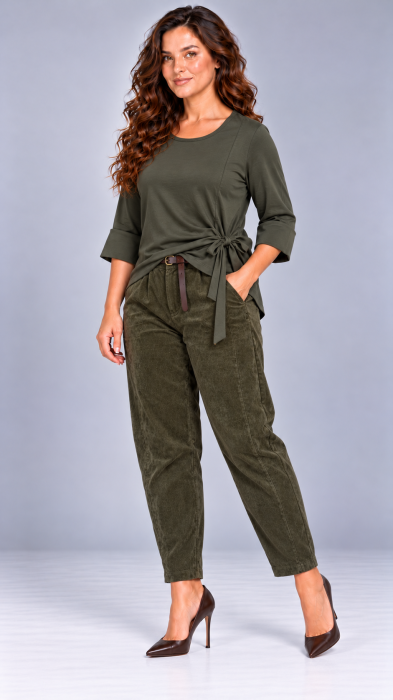 Bluza dama kaki cu funda ajustabila in talie [4]