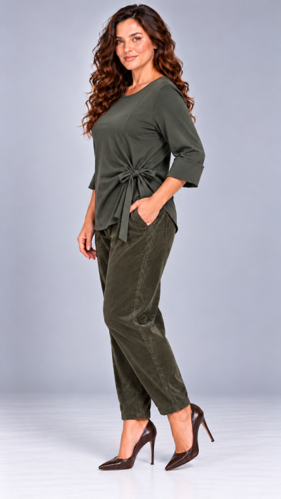 Bluza dama kaki cu funda ajustabila in talie [2]