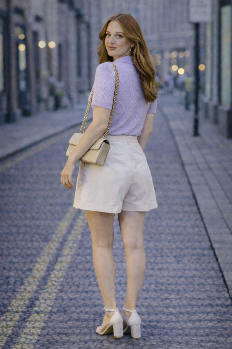 Bluza dama lila cu guler si ursulet [4]