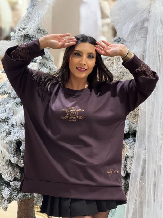 Bluza dama maro cu dantela la maneci si aplicatii pentricele [4]