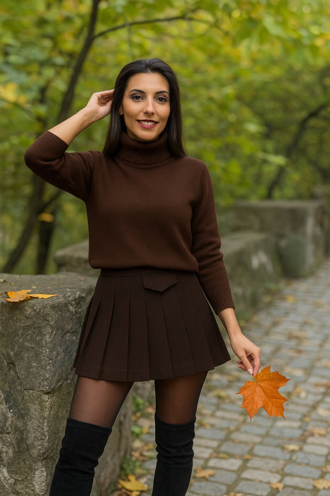 Bluza dama maro cu gat inalt [1]
