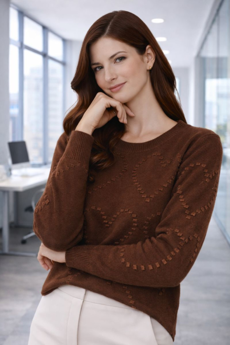 Bluza dama maro cu inimioare 3D [2]