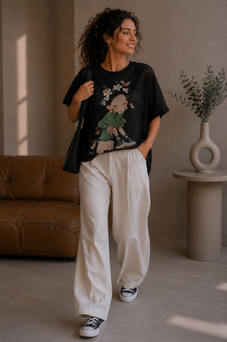 Bluza dama neagra cu fetita si detalii cu strasuri [3]