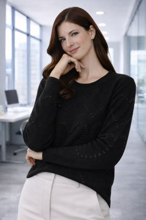 Bluza dama neagra cu inimioare 3D [3]