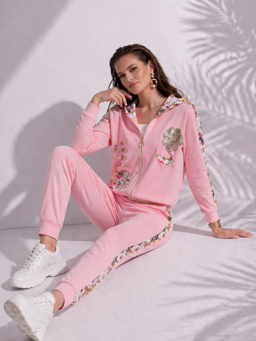 Bluza dama roz cu fermoar auriu [3]